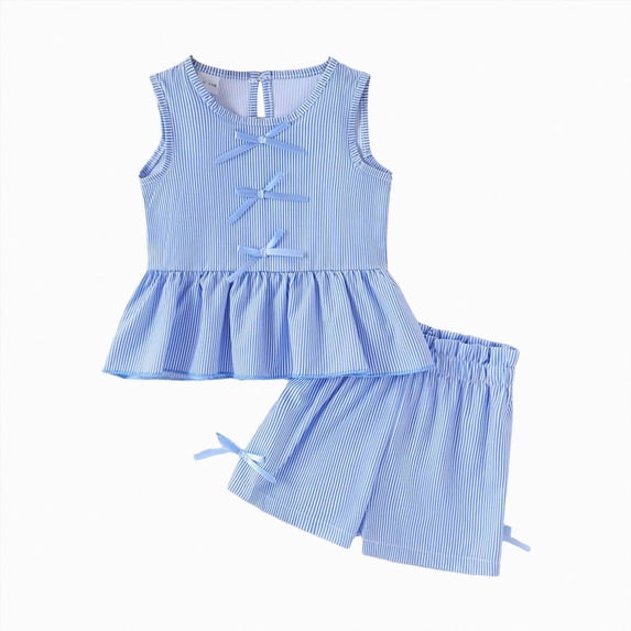 UAYOTSE Toddler Baby Girl Summer Outfit 6 12 18 24 Months 2T 3T 4T Crew Neck Short Sleeve T Shirt Tops and Shorts 2 Pcs Clothes Set,Sizes 18-24 Months