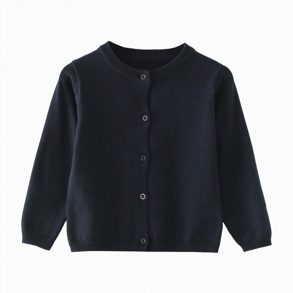 UAYOTSE Toddler Baby Girls 3 6 9 12 18M 2T 3T Embroidery Open Front Cardigan Long Sleeve Solid Knit Button Down Sweater Tops,Sizes 12-18 Months