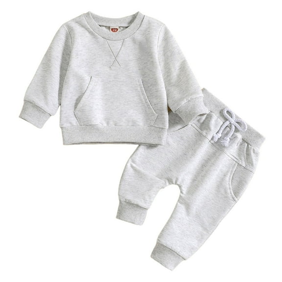 UAYOTSE Toddler Baby Girls Outfits Pullover Long Pants Fall Clothes Set Cute Outfits,Silver 12-18 Months