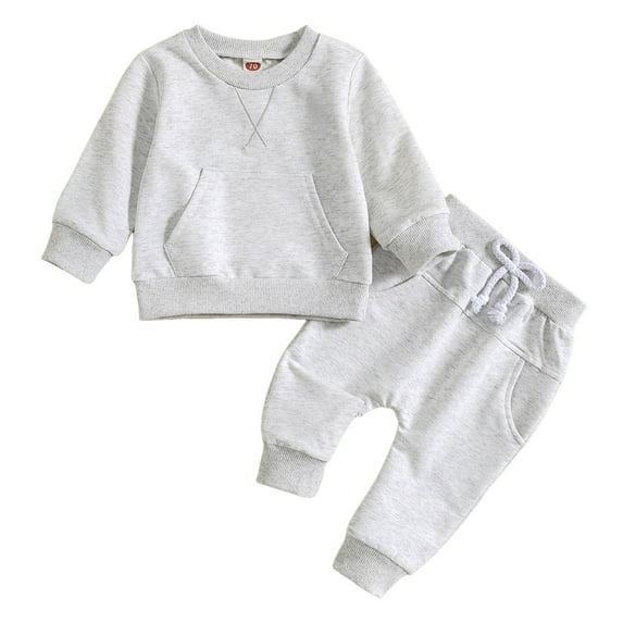 UAYOTSE Toddler Baby Girls Outfits Pullover Long Pants Fall Clothes Set Cute Outfits,Silver 6-12 Months