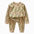 thumbnail image 1 of UAYOTSE Toddler Baby Scribble Script Graphic Long Sleeve Top Pants Set Breathable Knit Sleepwear Outfit for Little Boys Size 4-5 Years, 1 of 4