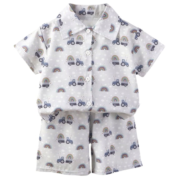 UAYOTSE Toddler Baby boy Clothes 6 12 18 Months 2T 3T 4T short Sleeve Pullover Sweatshirt Pants Summer Outfit Loungewear,Sizes 3-4 Years