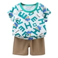 thumbnail image 1 of UAYOTSE Toddler Baby boy Clothes Patchwork Waffle Sweatshirt Pullover Shirt Top Pants boy Summer Outfit,Sizes 9-18 Months, 1 of 6