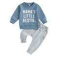 thumbnail image 1 of UAYOTSE Toddler Boy Clothes Baby Boy Outfit Kids Cotton Pullover Sweatshirt Pants Fall Winter Clothes for Boys,Blue 3-6 Months, 1 of 9