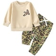 thumbnail image 1 of UAYOTSE Toddler Boy Fall Winter Clothes Baby Camo Outfits Retro Embroidery Sweatshirts + Pants Set(3-4 Years,I184-Beige), 1 of 9
