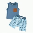 thumbnail image 1 of UAYOTSE Toddler Boy Summer Attire in a 2 Piece Set, a Star Print Short Sleeve T shirt and Cargo Style Shorts outfit size 24 months(18-24 Months,Navy), 1 of 9