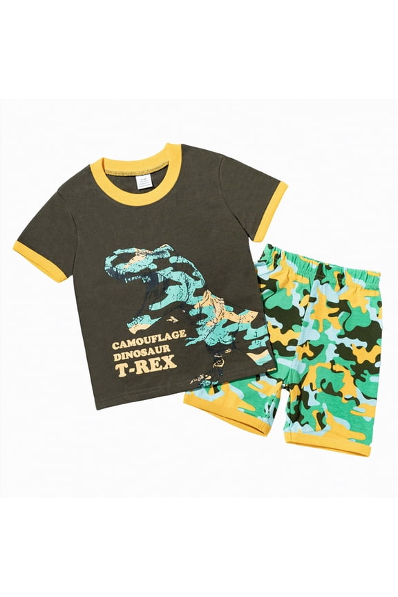 Toddler Boy Summer Clothes Outfits Kids Cotton Short Sleeve Shirt Shorts Set 2 8 Years,Sizes 3-4 Years