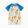 thumbnail image 1 of UAYOTSE Toddler Boy Sun Swimsuit Ocean World Animal Print Zipper Short Sleeve Childrens Swimsuit,Sizes 18-24 Months, 1 of 4