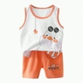 thumbnail image 1 of UAYOTSE Toddler Boys 2 Piece Outfits Cotton Summer Clothes Dinosaur Print Cartoon T - shirt and Shorts Set sale today under $5 kids clothing boys(5-6 Years,White), 1 of 4