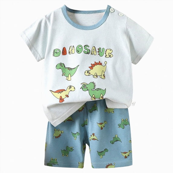 UAYOTSE Toddler Boys Baby Cartoon Printed Vest Set Boys' Shorts Summer Cotton Clothes 2PC Set,Sizes 6-9 Months