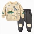 thumbnail image 1 of UAYOTSE Toddler Boys Dinosaur Print Tracksuit Outfit Set Kids 3 6 12 18 Months 2T 3T 4T 5T 6T Fit Long Sleeve Tops Pants 2PCS Size 4-5 Years, 1 of 4
