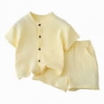 thumbnail image 1 of UAYOTSE Toddler Boys Girls Casual Outfit Short Sleeve Pajamas Set Soft Loungewear Dailywear Sleepwear Breathable Jammies for Spring Summer,Sizes 18-24 Months, 1 of 4