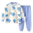thumbnail image 1 of UAYOTSE Toddler Boys Girls Fleece Pajama Set Winter Warm Plush Tops+Pants Outfits Sleepwear 2 Piece Cute Baby Girl Clothes,Sizes 6-12 Months, 1 of 4