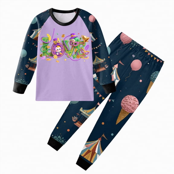 UAYOTSE Toddler Boys Girls' Spring Pajama Set Pullover Tops Pants Sleepwear Set Pjs Outfits,Sizes 7-8 Years