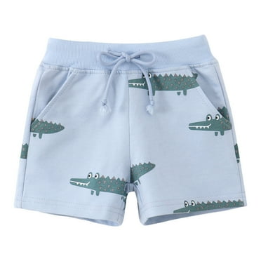 UAYOTSE Toddler Boys Knit Shorts Baby Summer Cotton Pull-on Active Jogger Shorts,Blue 18-24 Months
