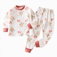 thumbnail image 1 of UAYOTSE Toddler Boys Long Sleeve Casual Nightwear, Printed Two Piece Top and Pants Outfit for Fall Winter Size 5-6 Years, 1 of 9