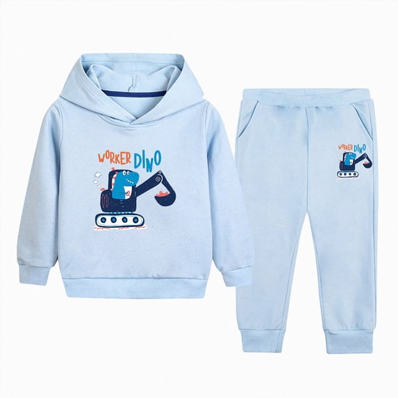 UAYOTSE Toddler Boys Long Sleeve Hooded Sweatshirt Set Elastic Waist Pants Indoor Outdoor Casual Clothes Size 9-10 Years