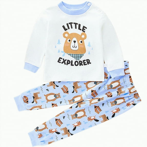 UAYOTSE Toddler Boys Pajamas & Dailywear Set Spring Outfits Contrast Color Sweatshirts and Pants Spring Set 2PC Long Sleeve Pajamas Set,Sizes 18-24 Months