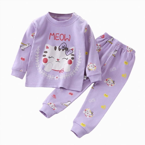 UAYOTSE Toddler Boys Pajamas Long Sets Cartoon Print Cotton 2 Piece Pjs Sleepwear Winter Clothes Kids Jammies Set ,Sizes 3-6 Months