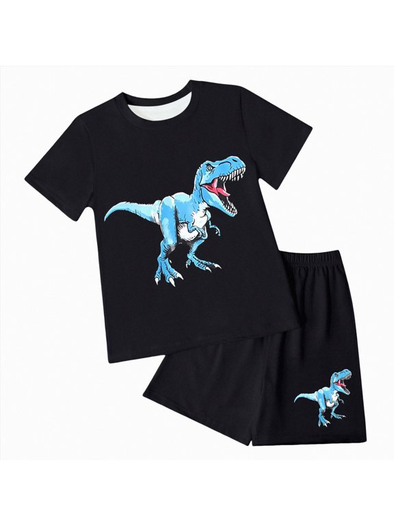 Toddler Boys Shirts Set Dinosaur Print Casual T-Shirt 6 9 12 18 24 Months 2T 3T 4T Shorts Set,Sizes 5-6 Years