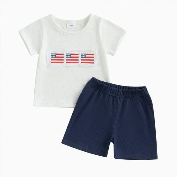 UAYOTSE Toddler Boys Summer Outfit with a Colorful Geometric Print Short Sleeve T Shirt and Elastic Waistband Shorts dinosaur pants(2-3 Years,White)