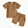 thumbnail image 1 of UAYOTSE Toddler Boys Summer Outfits Camouflage Print Short Sleeve T-Shirt and Elastic Shorts for 2 Piece Outdoor Clothes Set baby boy clothes(2-3 Years,Coffee), 1 of 9