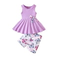 thumbnail image 1 of UAYOTSE Toddler Girl Clothes 2 Piece Bowknot Sleeveless Top Dress And Leggings Shorts Set Kids Summer Outfits,Sizes 7-8 Years, 1 of 9