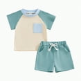 thumbnail image 1 of UAYOTSE Toddler Girl Clothes Fairy Tale Themed Cotton Summer Short Sleeve T-Shirt and Shorts Kids Outfit Set baby clothes(12-18 Months,Green), 1 of 8