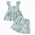 thumbnail image 1 of UAYOTSE Toddler Girl Clothes Summer 6 9 12 18 24 Months 2T 3T 4T Cute Sleeveless Tank Tops With Bow and Ruffled Shorts 2Pcs Outfits Set,Sizes 3-4 Years, 1 of 6