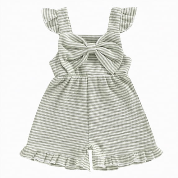 UAYOTSE Toddler Girl Outfit Baby Summer Romper Bibs Cute Bow Sleeveless Jumpsuit Shorts Overalls Clothes 6M 4T,Sizes 18-24 Months