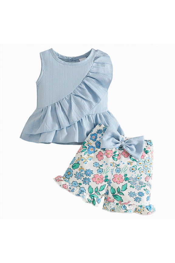 Toddler Girl Outfits Summer 9 12 18 24 Months Baby Top Shorts Outdoor Casual Fashion Clothes for Girls,Sizes 18-24 Months