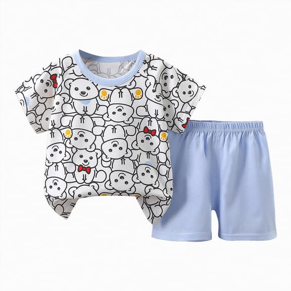 UAYOTSE Toddler Girls Kids Pajamas Pjs Short Sleeve Snug fit 12M-8Y 2pcs Soft Jammies Loungewear Short sleeve Pjs,Sizes 3-4 Years