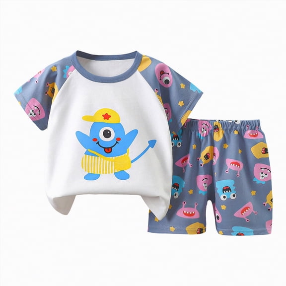 UAYOTSE Toddler Girls Kids Pajamas Pjs Short Sleeve Snug fit 12M-8Y 2pcs Soft Jammies Loungewear Short sleeve Pjs,Sizes 7-8 Years