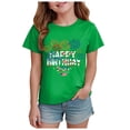 thumbnail image 1 of UAYOTSE Toddler Girls Patriotic 4th of July Tops Kids American Flag Short Sleeve Tees Summer USA Independence Day Crewneck Soft Cotton T Shirts,Sizes 3-4 Years, 1 of 5