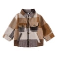 thumbnail image 1 of UAYOTSE Toddler Kids Flannel Shirt Jacket Plaid Long Sleeve Lapel Button Down Shacket Baby Fall Christmas Coat for Boys Girls(2-3 Years,T182-Brown), 1 of 8