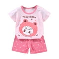 thumbnail image 1 of UAYOTSE Toddler Kids Pajamas Outfits Sets short Sleepwears Girl Cotton 2 Piece Daily Pajama Set,Sizes 7-8 Years, 1 of 3