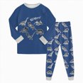 thumbnail image 1 of UAYOTSE Toddler Kids Toddler Girls Boys Soft Comfy Modal Solid Raglan Sleepwear Pajamas Pjs 2pcs Set(7-8 Years,Z58-Blue), 1 of 7
