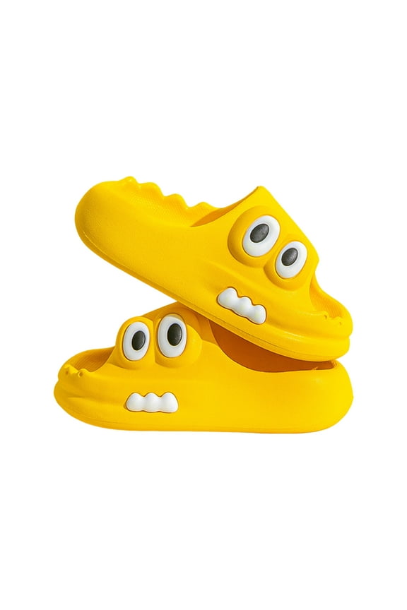 Toddler Little Kids Slides Sandals Beach Pool Shower Slides Anti-Skid Home Bath Slippers Cute Summer Outdoor Shoes for Girls and Boys,Yellow 2.5-3.5 Years