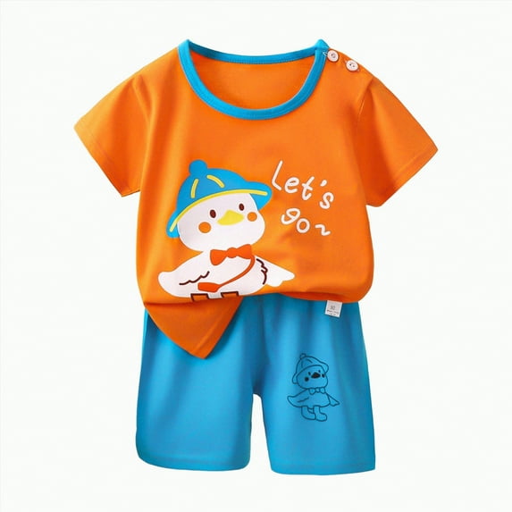 UAYOTSE Toddler Newborn Baby Boy Outfit Short Sleeve Tops Pants Clothes Set Infant Boys Summer Winter 2PCS,Sizes 18-24 Months