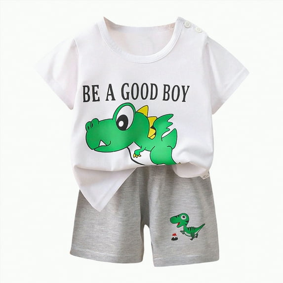 UAYOTSE Toddler Newborn Baby Boy Outfit Short Sleeve Tops Pants Clothes Set Infant Boys Summer Winter 2PCS,Sizes 3-4 Years