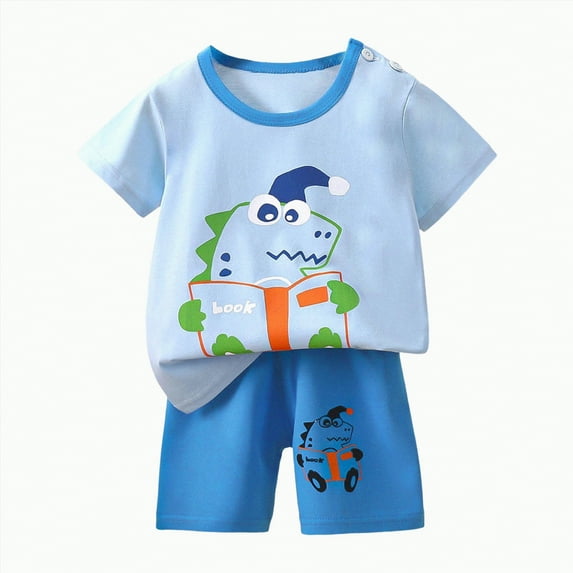 UAYOTSE Toddler Newborn Baby Boy Outfit Short Sleeve Tops Pants Clothes Set Infant Boys Summer Winter 2PCS,Sizes 4-5 Years