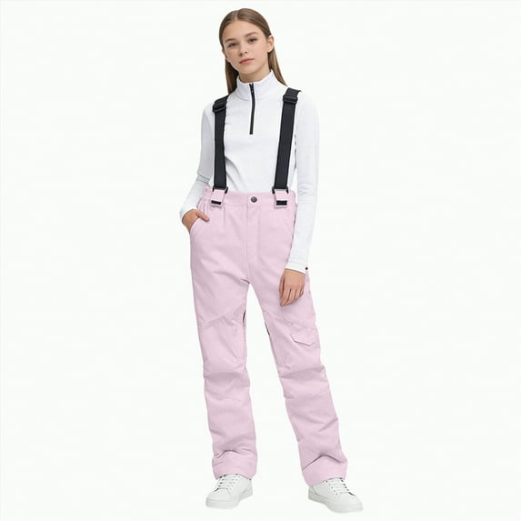 UAYOTSE Toddler Snow Pants Baby Boy Girl Winter Clothes Down Puffer Coat Waterproof Warm Snow Ski Bib Overalls Snowsuit,Sizes M