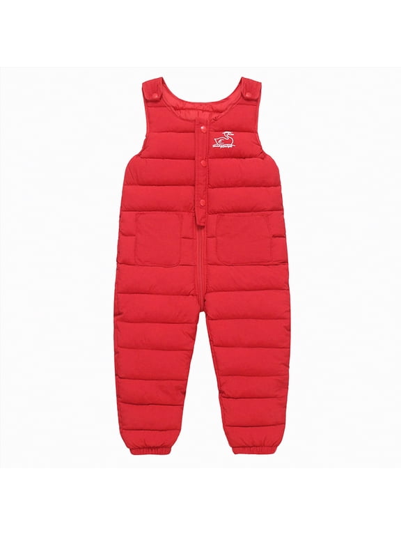 Toddler Snow Pants Baby Jumpsuit Clothes Boy Snowsuit Girl Ski Overalls Down Winter Warm Snow Trousers Romper,Sizes 12-18 Months