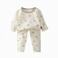 thumbnail image 1 of UAYOTSE Toddler Unisex Long Sleeve Pajama Outfit Cute All‑Over Print Crew Neck Top and Elastic Waist Pants Size 12-18 Months, 1 of 4