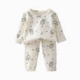 thumbnail image 1 of UAYOTSE Toddler Unisex Long Sleeve Pajama Outfit Cute All‑Over Print Crew Neck Top and Elastic Waist Pants Size 3-4 Years, 1 of 4