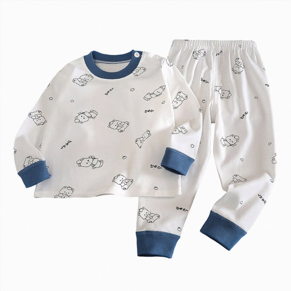 UAYOTSE Toddler Unisex Pajama Set Unique Image Print Crew Neck Pullover Top and Elastic Cuff Sleep Pants Size 3-6 Months