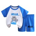 thumbnail image 1 of UAYOTSE Toddler boys Kids Pajamas Pjs short Sleeve Snug fit 12M-8Y 2pcs Soft Loungewear,Sizes 3-4 Years, 1 of 4
