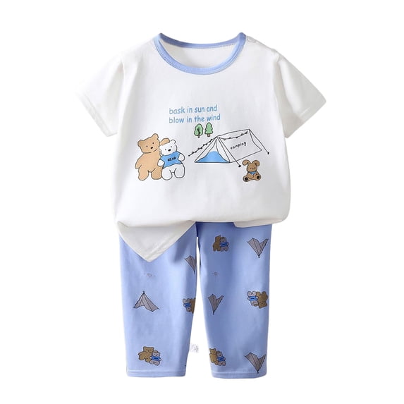 UAYOTSE Toddler boys Kids Pajamas Pjs short Sleeve Snug fit 12M-8Y 2pcs Soft Loungewear short sleeve Pjs,Sizes 2-3 Years