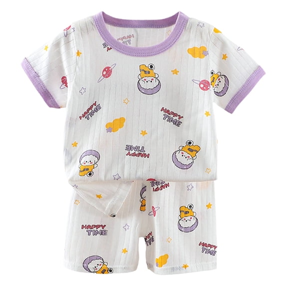 UAYOTSE Toddler boys Kids Pajamas Pjs short Sleeve Snug fit 12M-8Y 2pcs Soft Loungewear short sleeve Pjs,Sizes 6-12 Months
