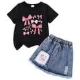 thumbnail image 1 of UAYOTSE Tween Girls 6-12 Years Summer 2-Piece Outfit Set - Short-Sleeve Top & Leopard Print Shorts Casual Clothing Set,Sizes 5-6 Years, 1 of 4